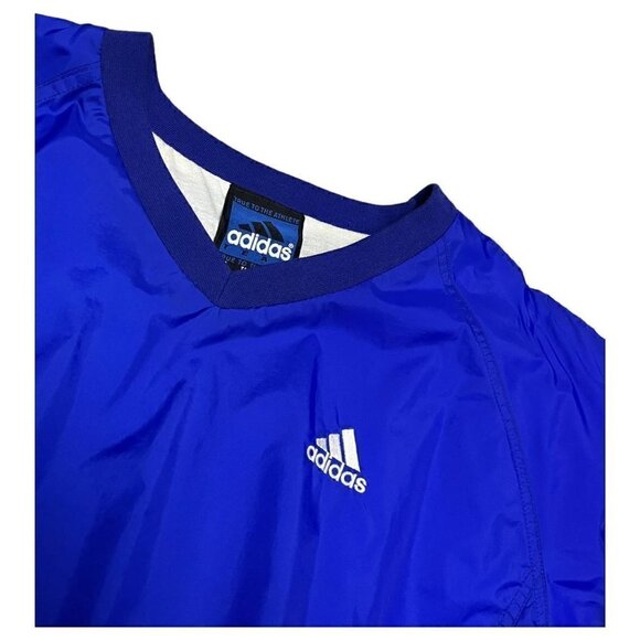 Vintage Y2K ADIDAS 3-Stripes Windbreaker Bomber Lightweight Soccer Jacket - L - Picture 2 of 6